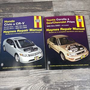 1993 - 2002 Haynes Repair Manual 92036 Toyota Corolla Chevrolet 2001 - 09 Honda